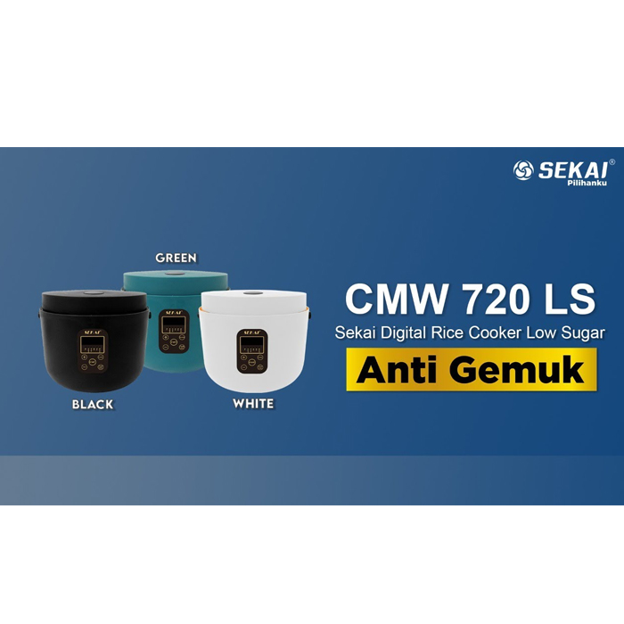 Sekai Digital Rice Cooker 1 Liter - CMW720LS | CMW 720 LS Black